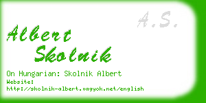 albert skolnik business card